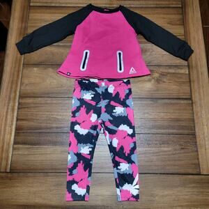 2Pc Reebok Toddler Girls Athletic Sweatshirt & Leggings Outfit - Size 2T